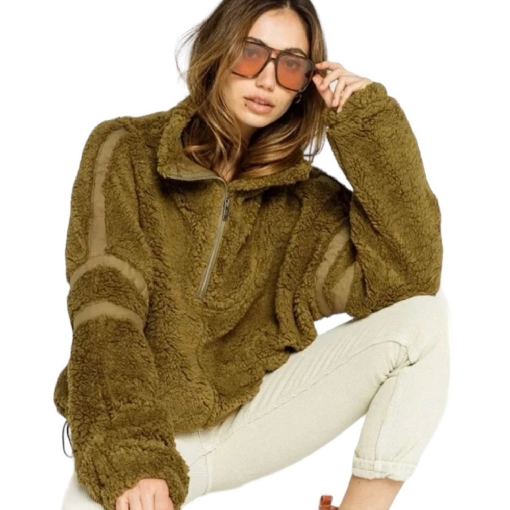 Free People Nantucket Fleece Sherpa Pullover